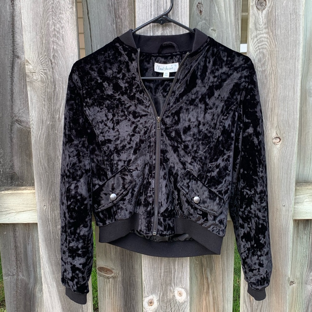 FREE WITH ANY PURCHASE Cloud Chaser black suede jacket